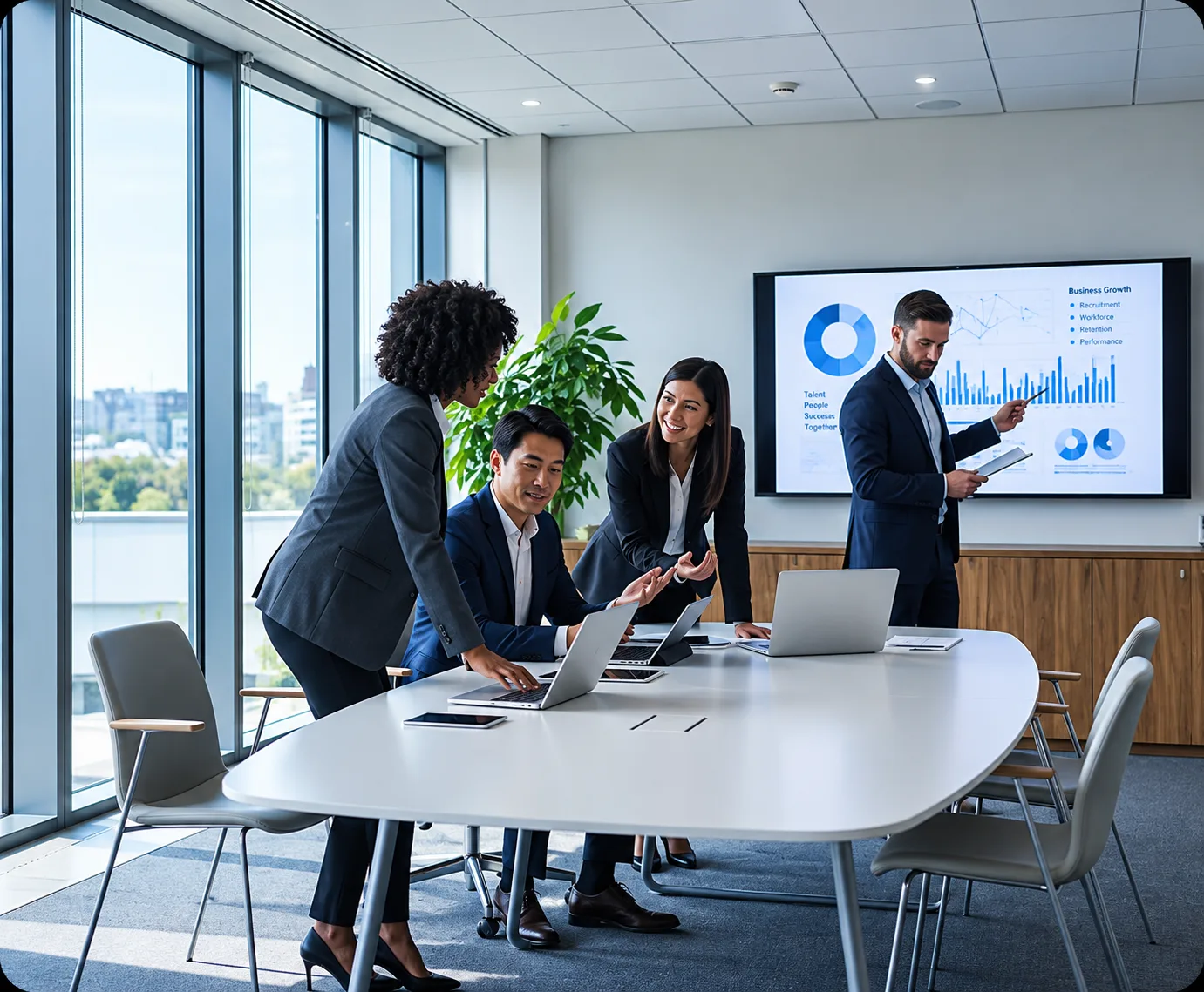 Modern Team in Conference Room